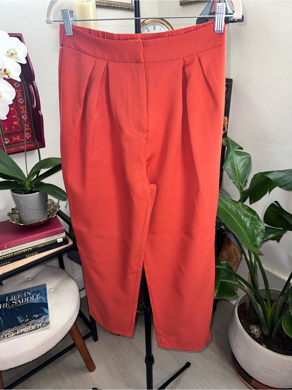 Glamaker Women's Orange Shawl Collar Blazer - Picture 2 of 9